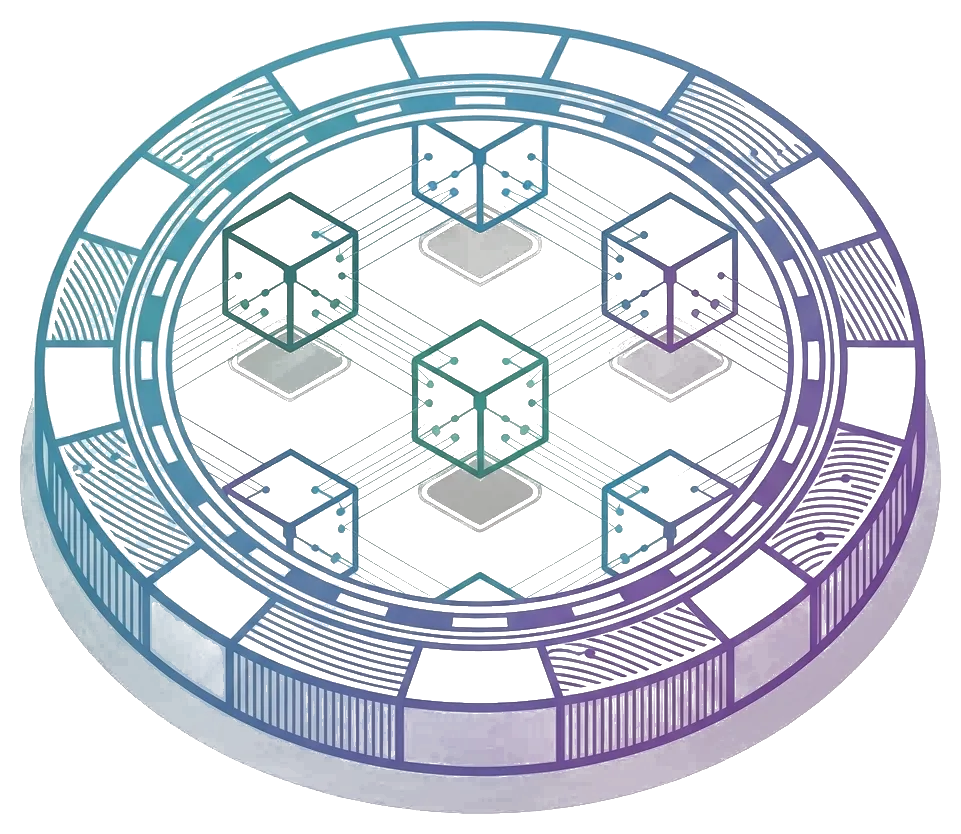 Blockchain gaming infrastructure illustration